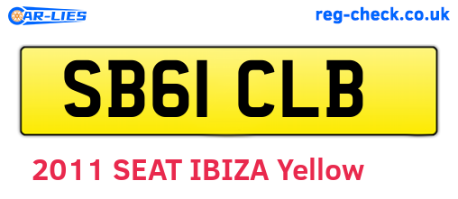 SB61CLB are the vehicle registration plates.