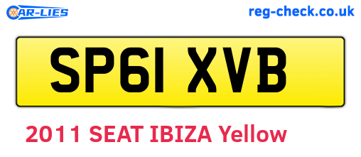 SP61XVB are the vehicle registration plates.