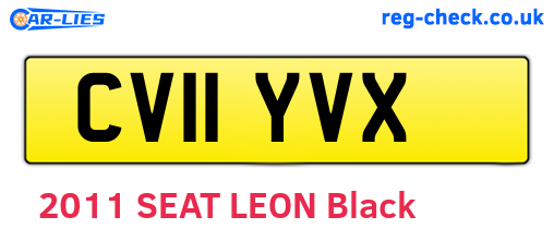 CV11YVX are the vehicle registration plates.