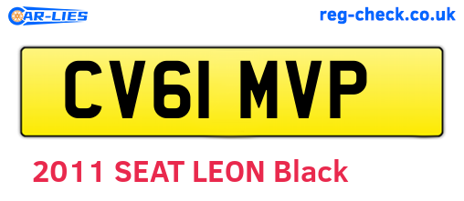 CV61MVP are the vehicle registration plates.