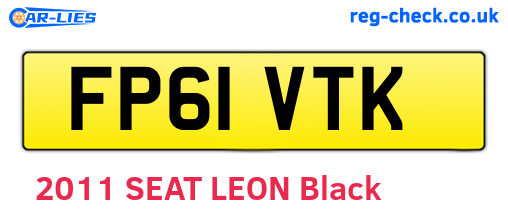 FP61VTK are the vehicle registration plates.