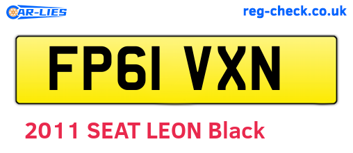 FP61VXN are the vehicle registration plates.