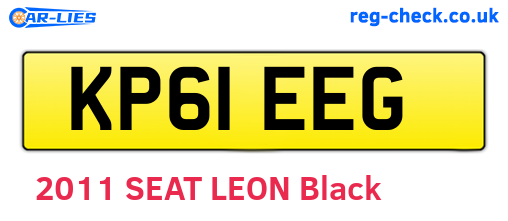 KP61EEG are the vehicle registration plates.