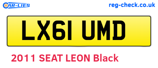 LX61UMD are the vehicle registration plates.