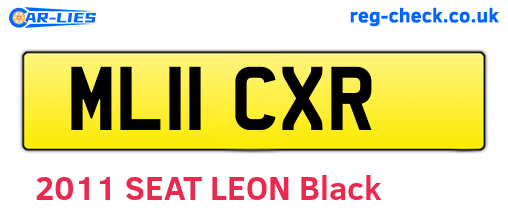 ML11CXR are the vehicle registration plates.