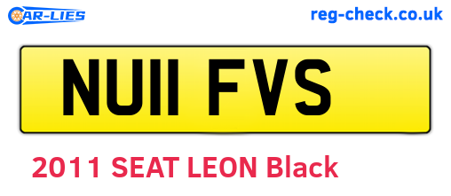 NU11FVS are the vehicle registration plates.