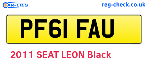 PF61FAU are the vehicle registration plates.