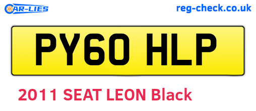 PY60HLP are the vehicle registration plates.
