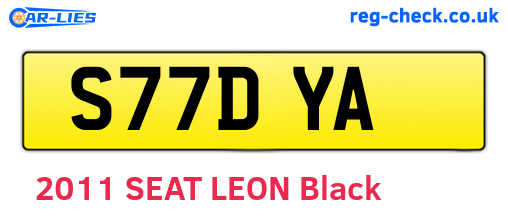 S77DYA are the vehicle registration plates.