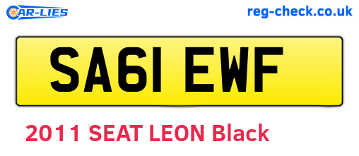 SA61EWF are the vehicle registration plates.