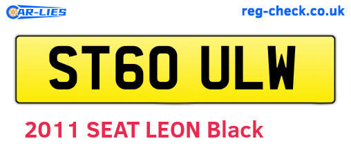 ST60ULW are the vehicle registration plates.