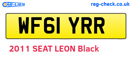 WF61YRR are the vehicle registration plates.