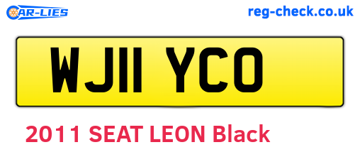 WJ11YCO are the vehicle registration plates.