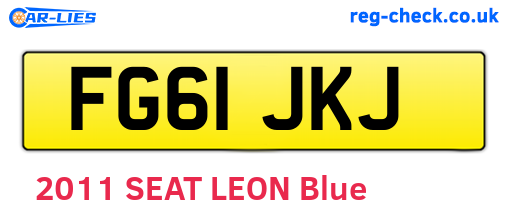 FG61JKJ are the vehicle registration plates.