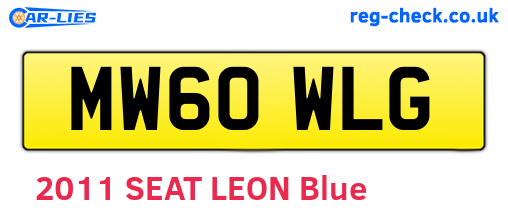 MW60WLG are the vehicle registration plates.