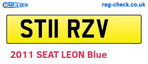 ST11RZV are the vehicle registration plates.