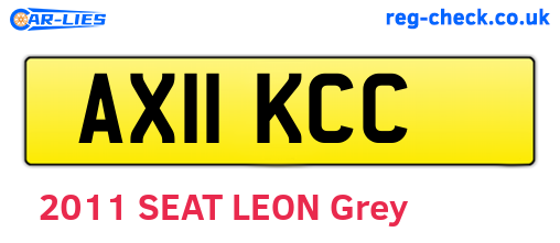 AX11KCC are the vehicle registration plates.