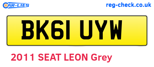 BK61UYW are the vehicle registration plates.