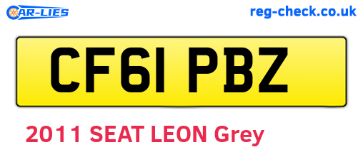CF61PBZ are the vehicle registration plates.