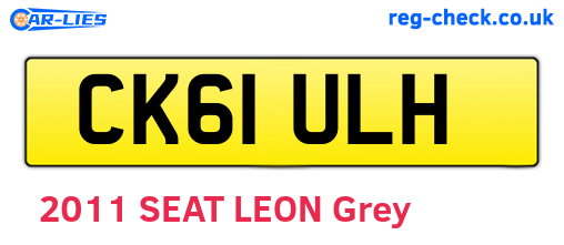 CK61ULH are the vehicle registration plates.