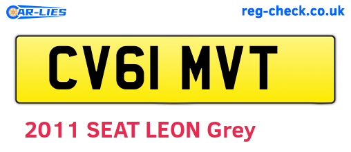 CV61MVT are the vehicle registration plates.
