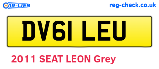 DV61LEU are the vehicle registration plates.