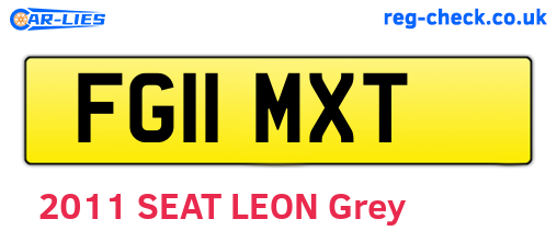 FG11MXT are the vehicle registration plates.