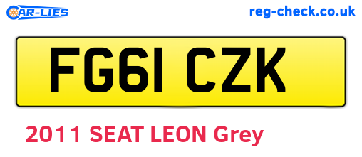 FG61CZK are the vehicle registration plates.