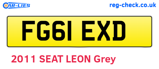 FG61EXD are the vehicle registration plates.