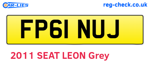 FP61NUJ are the vehicle registration plates.