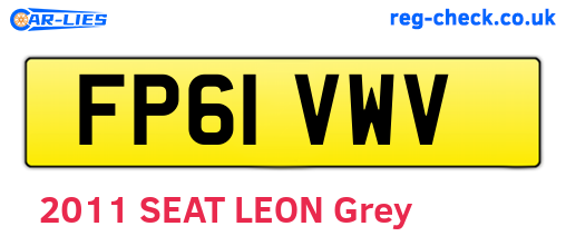 FP61VWV are the vehicle registration plates.