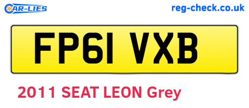 FP61VXB are the vehicle registration plates.