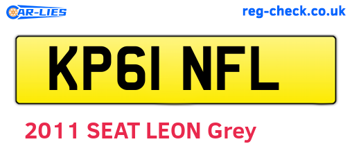 KP61NFL are the vehicle registration plates.