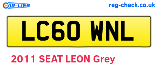 LC60WNL are the vehicle registration plates.
