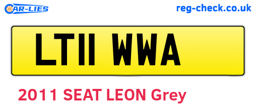 LT11WWA are the vehicle registration plates.