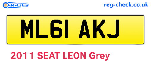 ML61AKJ are the vehicle registration plates.