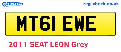 MT61EWE are the vehicle registration plates.