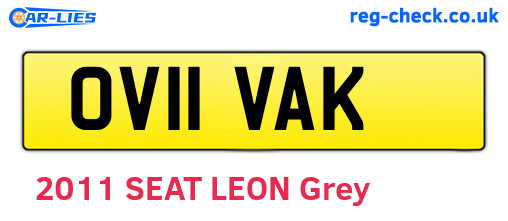OV11VAK are the vehicle registration plates.
