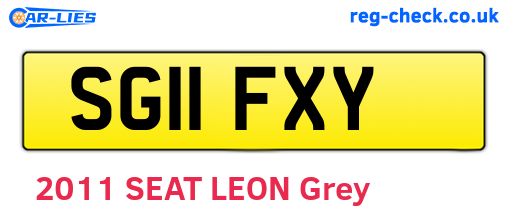 SG11FXY are the vehicle registration plates.