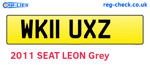 WK11UXZ are the vehicle registration plates.