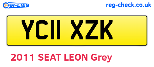 YC11XZK are the vehicle registration plates.
