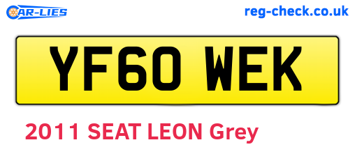YF60WEK are the vehicle registration plates.