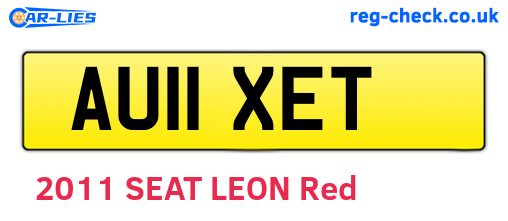 AU11XET are the vehicle registration plates.