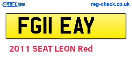 FG11EAY are the vehicle registration plates.