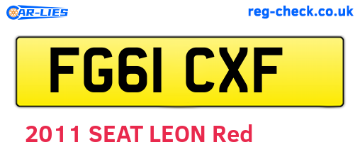 FG61CXF are the vehicle registration plates.