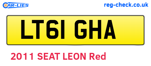 LT61GHA are the vehicle registration plates.