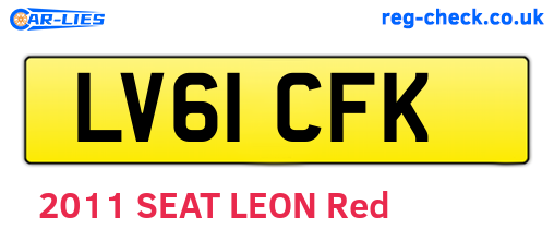 LV61CFK are the vehicle registration plates.