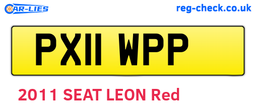 PX11WPP are the vehicle registration plates.