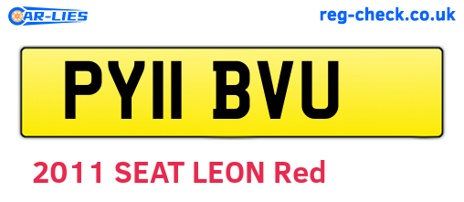 PY11BVU are the vehicle registration plates.