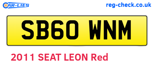 SB60WNM are the vehicle registration plates.